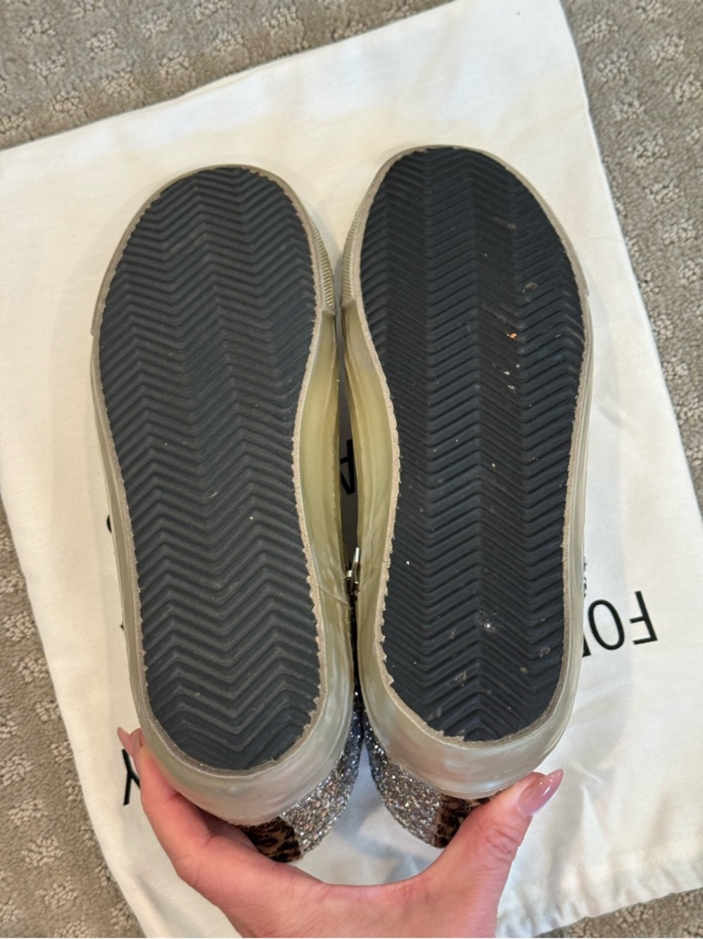 Golden Goose Slide Silver Glitter High-Top Sneakers Size 40/10 AUTHENTIC - Picture 10 of 14